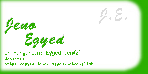 jeno egyed business card